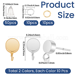 Brass Stud Earring Findings&nbsp;KK-CN0003-43