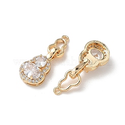 Brass Micro Pave Clear Cubic Zirconia Pendants&nbsp;KK-P355-18G