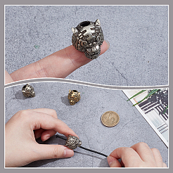 4Pcs 2 Colors Brass Beads&nbsp;KK-NB0004-34