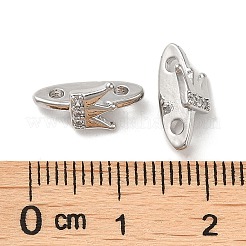 Brass Micro Pave Clear Cubic Zirconia Slide Charms&nbsp;KK-P239-20P