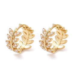 Leaf Brass Hoop Earrings&nbsp;KK-U058-64G