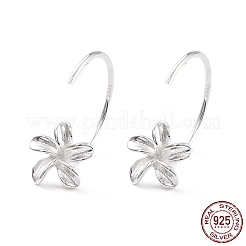 Flower 925 Sterling Silver Stud Earrings for Girl Women&nbsp;EJEW-I259-12S