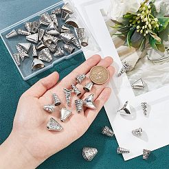 50Pcs 10 Style Tibetan Style Alloy Bead Cone & Caps&nbsp;FIND-NB0003-16