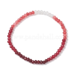 Dyed Natural Malaysia Jade Rondelle Beads Stretch Bracelets for Women&nbsp;BJEW-JB13042