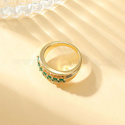 Brass Micro Pave Cubic Zirconia Finger Rings for Women&nbsp;WG07BF8-01