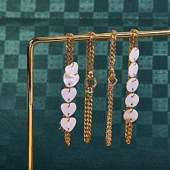 Brass Charm Bracelets & Curb Chain Bracelets Sets&nbsp;BJEW-SZ0001-005G