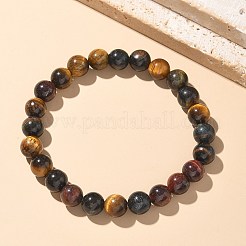 Natural Tiger Eye Bead Stretch Bracelets&nbsp;X-BJEW-K212-B-005