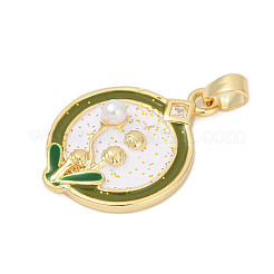 Brass Micro Pave Cubic Zirconia Pendants&nbsp;KK-U068-06G