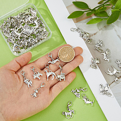 60Pcs 10 Style Alloy Pendant Decorations&nbsp;HJEW-FH00297