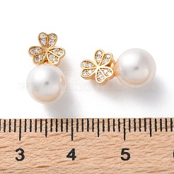 Brass Micro Pave Clear Cubic Zirconia Pendants&nbsp;KK-L227-004G