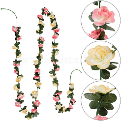 Plastic Artificial Rose Rattan&nbsp;DIY-WH20062-112A