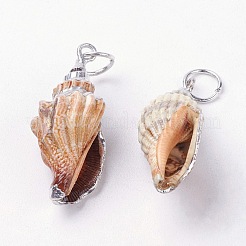 Electroplate Spiral Shell Pendants&nbsp;BSHE-L036-10