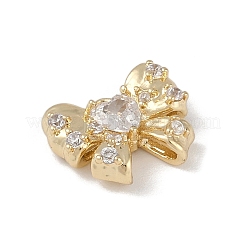 Brass Micro Pave Clear Cubic Zirconia Charms&nbsp;KK-Z065-04G