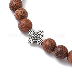 2Pcs 2 Styles Natural Lava Rock & Wood Round Beaded Stretch Bracelets Sets for Men Women&nbsp;BJEW-JB12352