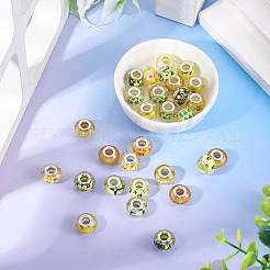 30Pcs Printed Transparent Resin European Beads&nbsp;RESI-TADJ0001-03B
