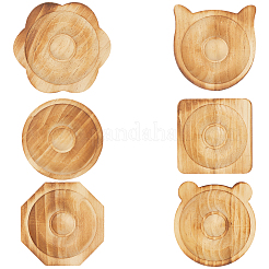 6Pcs 6 Styles Beech Wooden Jewelry Bracelet Finger Ring Diplay Holder Tray&nbsp;ODIS-BBC0001-03A