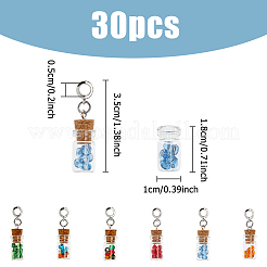 30Pcs Glass Bottle with Glass Seed Beads European Dangle Charms&nbsp;PALLOY-FI0001-02