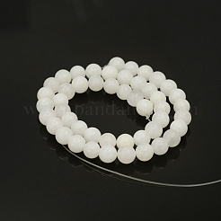 Natural Round White Jade Bead Strands&nbsp;G-P070-01-6mm