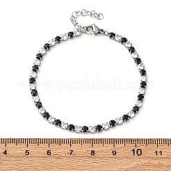 304 Stainless Steel with Cubic Zirconia Link Chain Bracelets for Women&nbsp;BJEW-G754-01A-P01