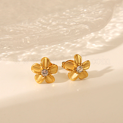Elegant 304 Stainless Steel Flower Stud Earrings&nbsp;BN1481