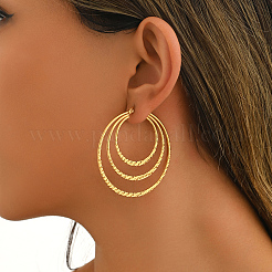Stainless Steel Triple Hoop Earrings&nbsp;ZM0162