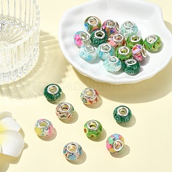 20Pcs 5 Colors Transparent Resin European Rondelle Beads&nbsp;RPDL-YW0001-13A