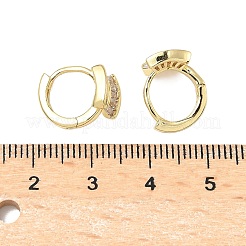 Brass Micro Pave Clear Cubic Zirconia Hoop Earrings&nbsp;EJEW-D323-02G