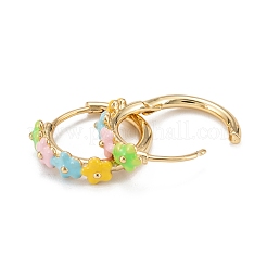 Brass Enamel Clip-on Earrings&nbsp;LS-EJEW-D274-06G