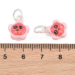 Alloy with Hot Pink Enamel Charms&nbsp;AL-CBA415D-40S