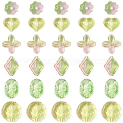 60Pcs 6 Styles Two Tone Transparent Acrylic Beads&nbsp;MACR-YW0004-09