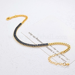 Eternal Brass Pave Cubic Zirconia Rectangle Tennis Anklets for Women Elegant Daily Wear&nbsp;CC7151-2
