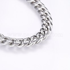 Tarnish Resistant 201 Stainless Steel Curb Chain Bracelets&nbsp;BJEW-E343-01A