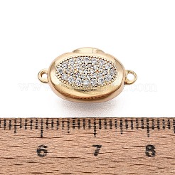 Brass Micro Pave Clear Cubic Zirconia Box Clasps&nbsp;KK-Q074-06G