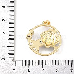 Brass Enamel Cubic Zirconia Pendants&nbsp;KK-L251-22G-02