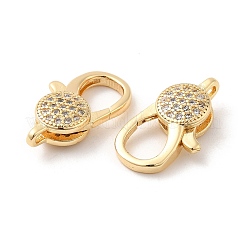 Brass Micro Pave Clear Cubic Zirconia Lobster Claw Clasps&nbsp;KK-F860-36G