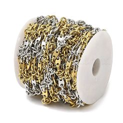 Ion Plating(IP) 304 Stainless Steel Two-Tone Link Chains&nbsp;CHS-M006-09PG
