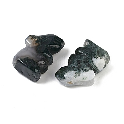 Natural Moss Agate Rabbit Display Decorations&nbsp;G-R007-02H