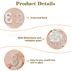 Adhesive Bandage Embroidery Cloth with Resin Imitation Pearl Iron On/Sew On Patches&nbsp;DIY-WH0589-68