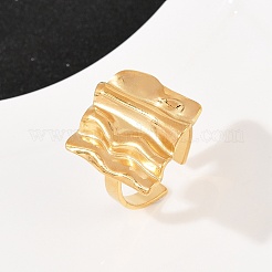 304 Stainless Steel Cuff Open Rings for Women&nbsp;RJEW-H255-01G-07