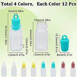 48Pcs 4 Colors Clear Glass Wishing Bottle Pendants&nbsp;GLAA-SC0002-56