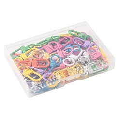 60Pcs 10 Colors Zinc Alloy Baking Paint Swivel Snap Hooks Clasps&nbsp;FIND-FS0005-10