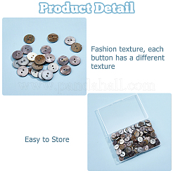 250Pcs 2-Hole Flat Round Shell Buttons&nbsp;SHEL-HS0001-02