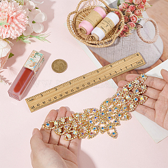 Brass Rhinestone Applique Patch&nbsp;KK-WH0081-78G