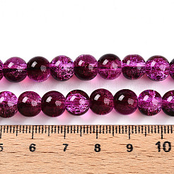 Transparent Crackle Glass Bead Strands&nbsp;X1-GLAA-T025-8mm-02F
