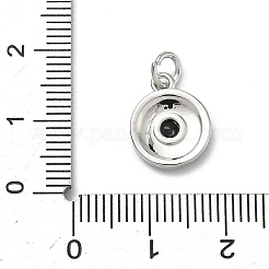 Brass Micro Pave Cubic Zirconia Flat Round Charms&nbsp;KK-C156-24P