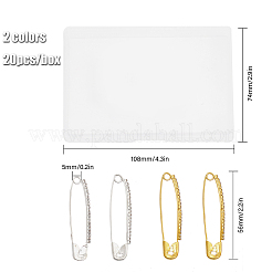 40Pcs 2 Color Crystal Rhinestone Safety Pin Brooches&nbsp;FIND-GL0001-40