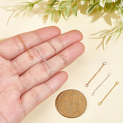 6Pcs 3 Styles Sterling Silver Ends with Chain&nbsp;STER-ME0001-45