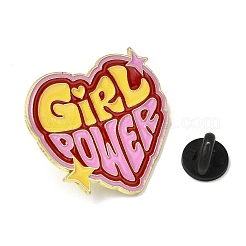 Word Girl Power Alloy Enamel Pins for Clothes for Women&nbsp;JEWB-F043-01C