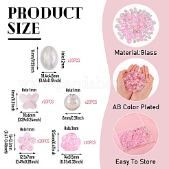 100Pcs 5 Styles Electroplate Transparent Glass Beads&nbsp;EGLA-TA0013-35B