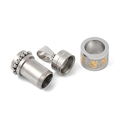 Buddhist Healing Prayer Wheel 304 Stainless Steel Pendants&nbsp;STAS-F168-67A-P